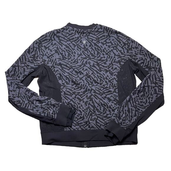 Lululemon Noir Jacket II Biggie Brushed Animal Coal Black / Black Size 10 - Picture 2 of 3